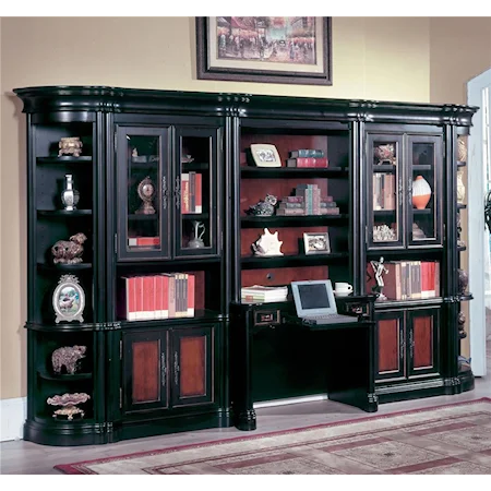 Large Bookcase Desk and Hutch